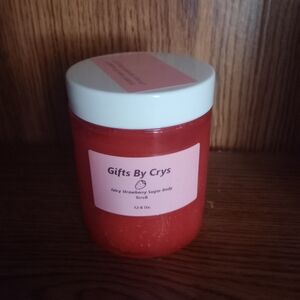 Homemade Juicy Strawberry Sugar Body Scrub/Body Wash  - Red